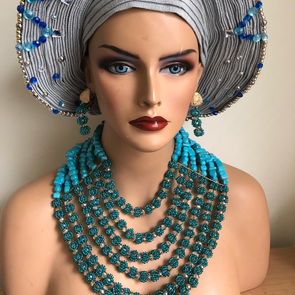 Handmade Auto Ready to Wear Gele (African Headtie) - Picture 6 of 7
